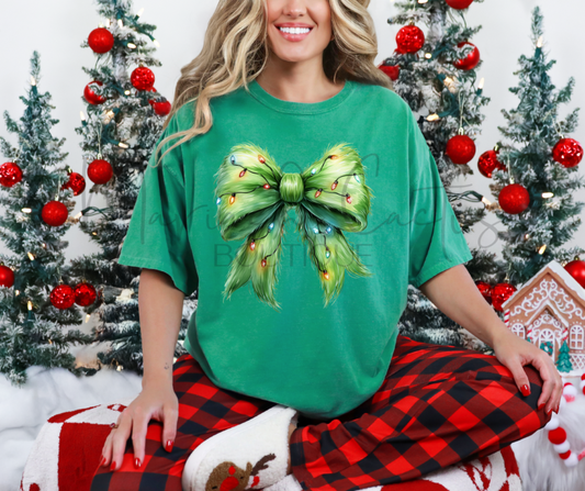 Grinchy Coquette Bow Tshirt