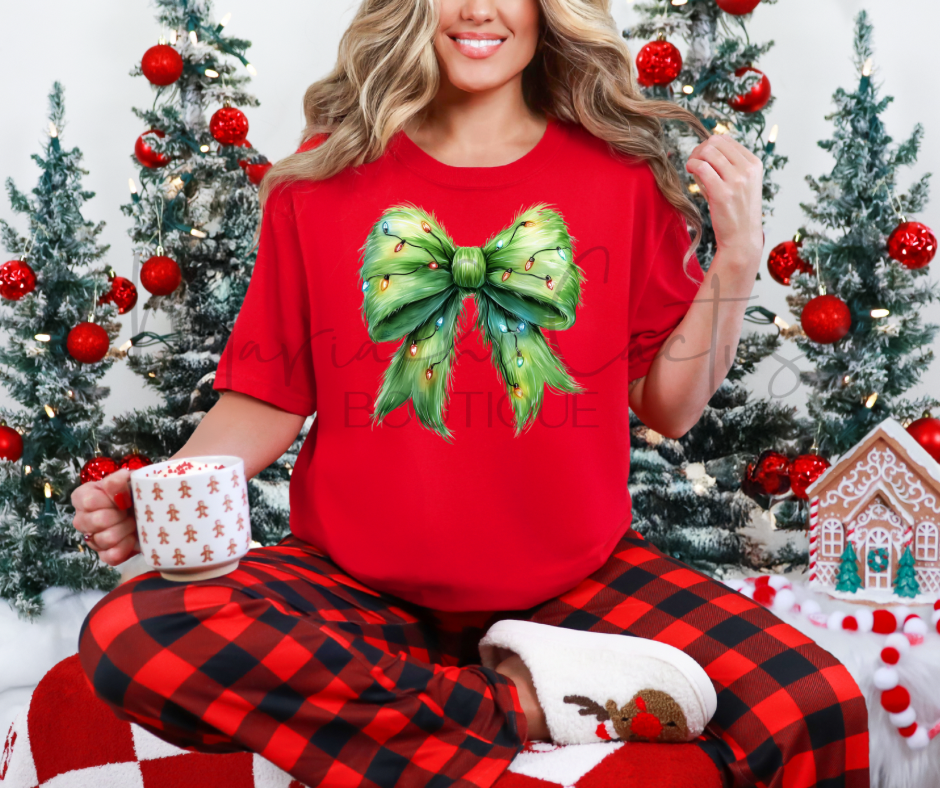 Grinchy Coquette Bow Tshirt