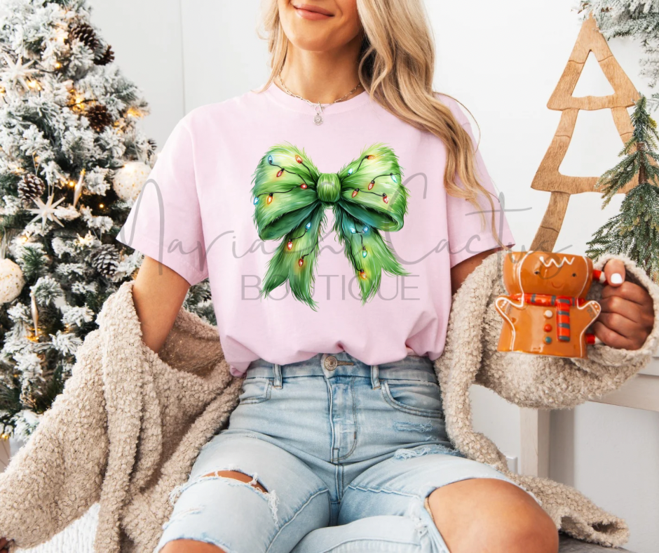 Grinchy Coquette Bow Tshirt