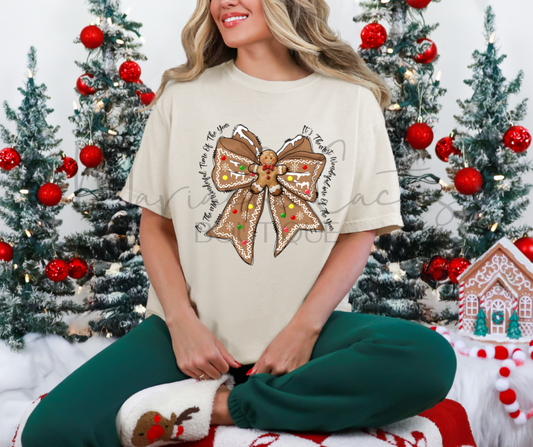 Gingerbread Coquette Bow Shirt