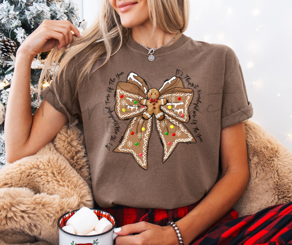 Gingerbread Coquette Bow Shirt